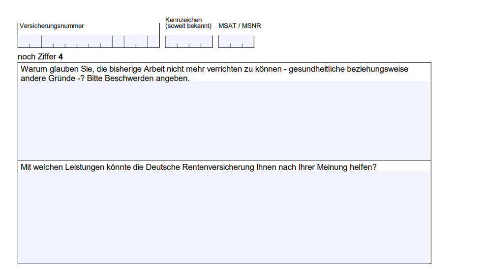 Auszug DRV Formular G0130